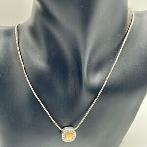 Brighton double-sided diamond jewel silver tone necklace